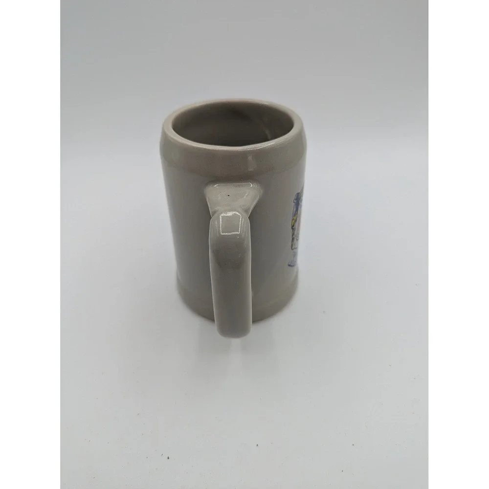 Karlsberg Beer Stein Mug Grey Ceramic Tankard German Brewery Crest USA Made